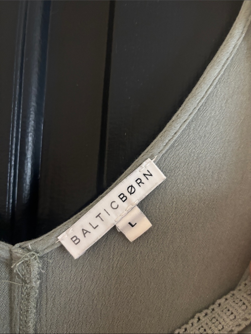 Baltic Born - Women's Sage Green V-Neck Ruffle Sleeve Dress - Picture 2 of 4